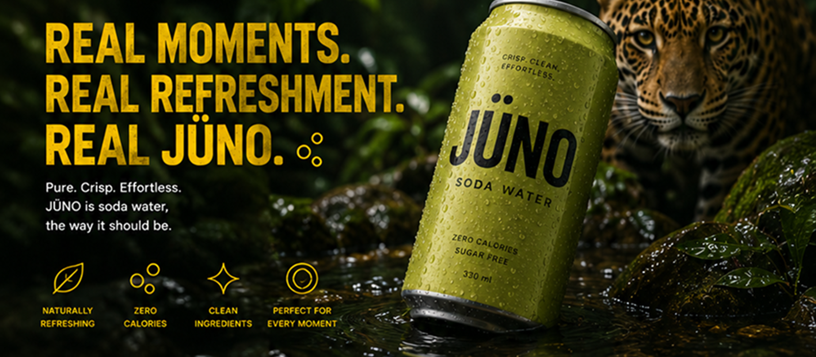 Логотип JÜNO Soda Water, типографика, цветовая палитра и брендбук