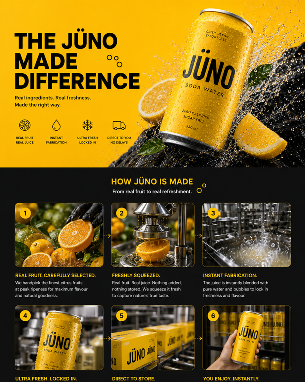 JÜNO Soda Water — концепция бренда и дизайн упаковки от ie Creative